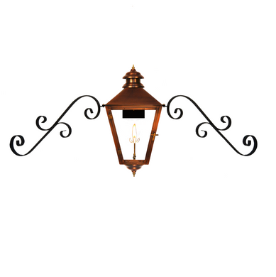 Adam Street Gaslight with Dual Scroll Moustache Brackets