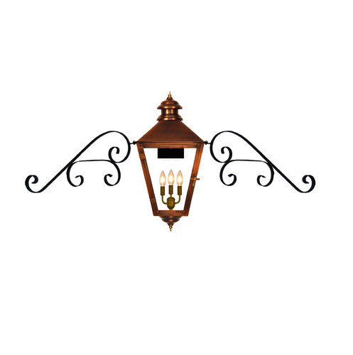 Adam Street Gaslight with Fancy Moustache Brackets