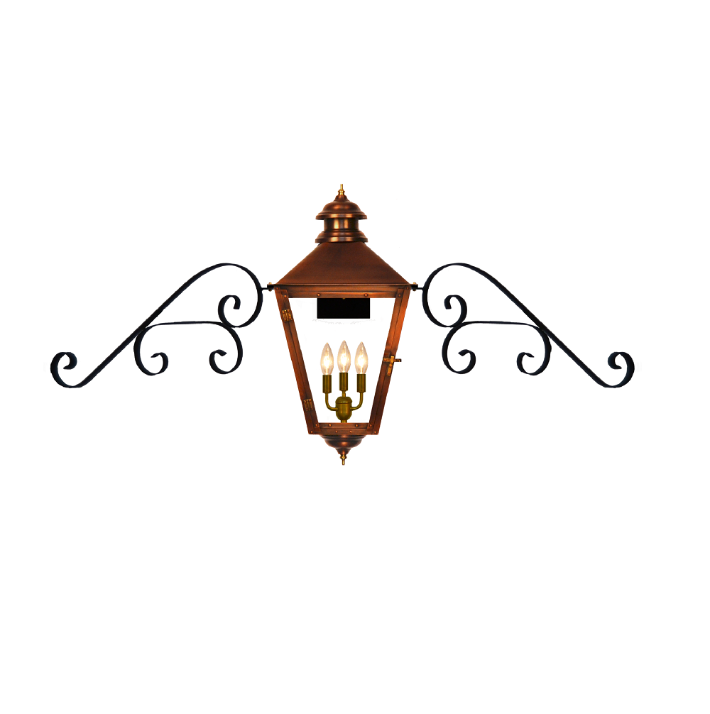 Adam Street Gaslight with Fancy Moustache Brackets