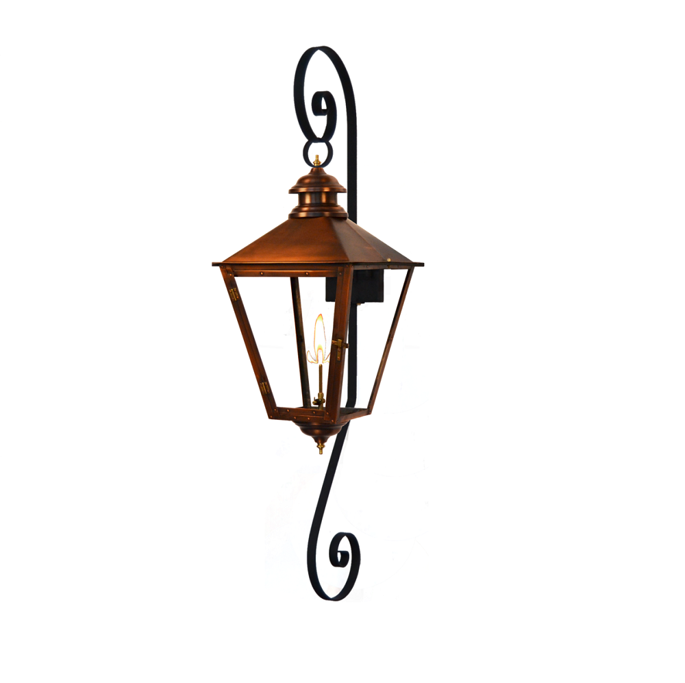 Adam Street Lantern with Top & Bottom Scroll Brackets