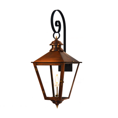 Adam street gaslight with top scroll