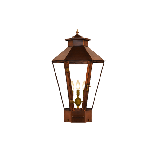 Bayou Street gaslight with copper pier mount