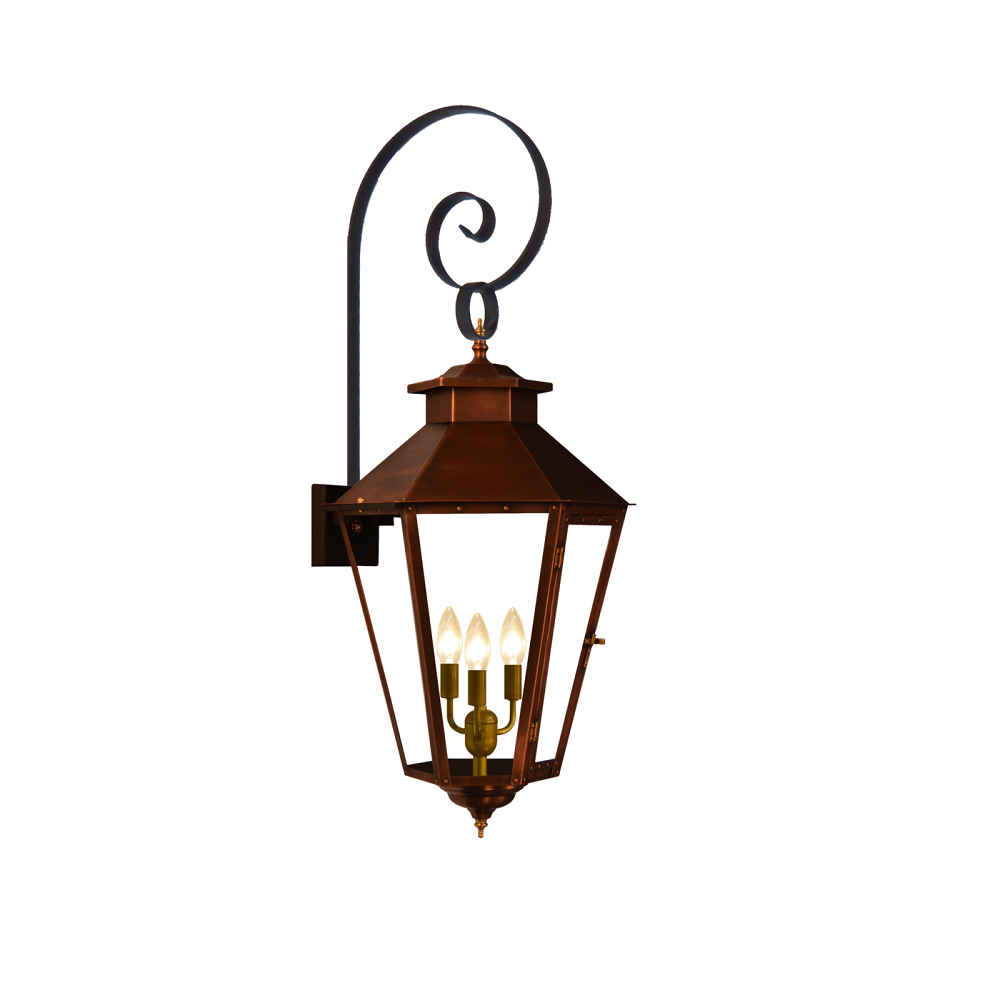 Bayou Street Lantern with Top Scroll – Gaslights.com