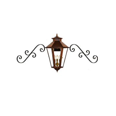 bayou street gaslight with dual scroll moustache brackets