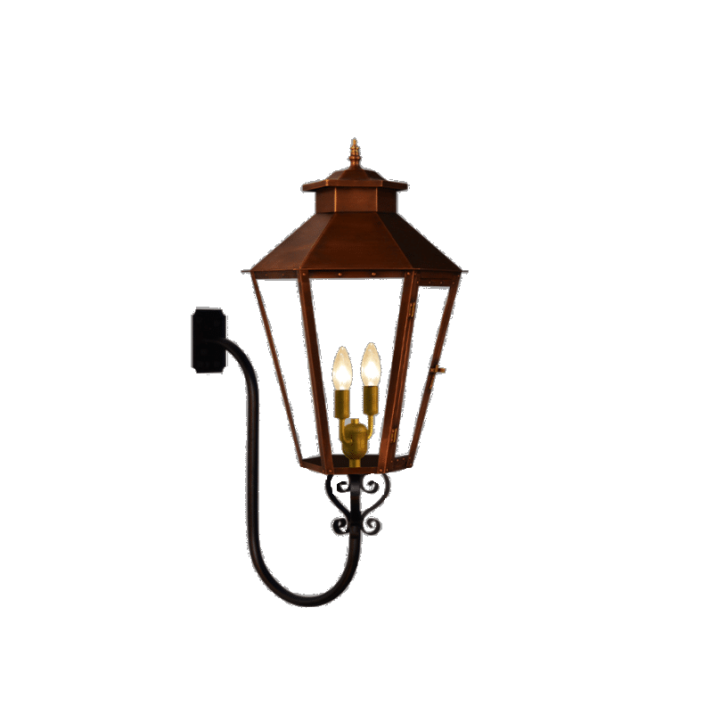 Coppersmith Gas Light, Bayou Street, S-scroll Gooseneck Bracket