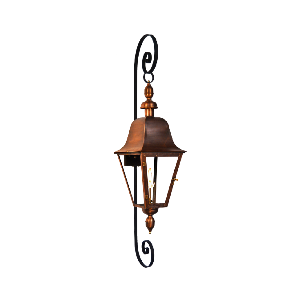 Belmont Lantern with Top & Reverse Bottom Scrolls – Gaslights.com