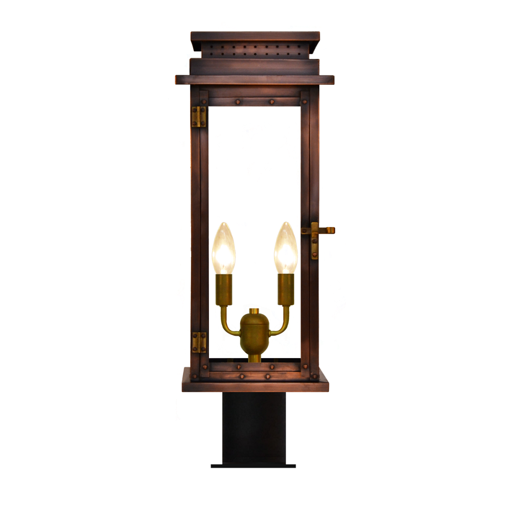 Coppersmith contempo gaslight with pier mount