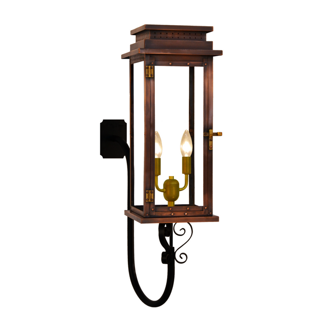Coppersmith Contempo Gaslight with S-Scroll Gooseneck Wall Mount