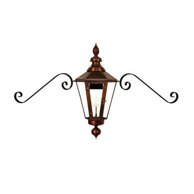 eslava street copper gas light with classic moustache brackets