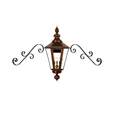 coppersmith eslava street gaslight with dual scroll moustache brackets