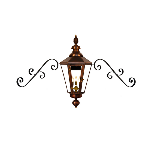 coppersmith eslava street gaslight with dual scroll moustache brackets