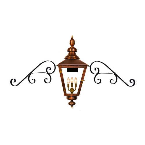 Coppersmith Franklin Street gaslight, fancy moustache brackets