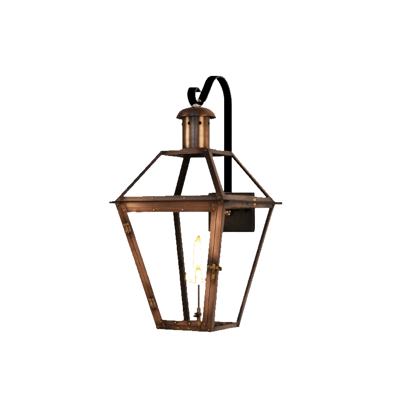 Georgetown gaslight with top farm hook scroll