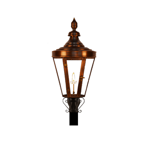 coppersmith royal street gaslight with grand post mount