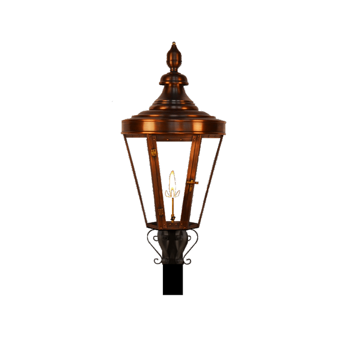 coppersmith royal street gaslight with grand post mount