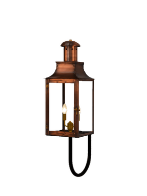 coppersmith somerset gaslight with gooseneck wall mount