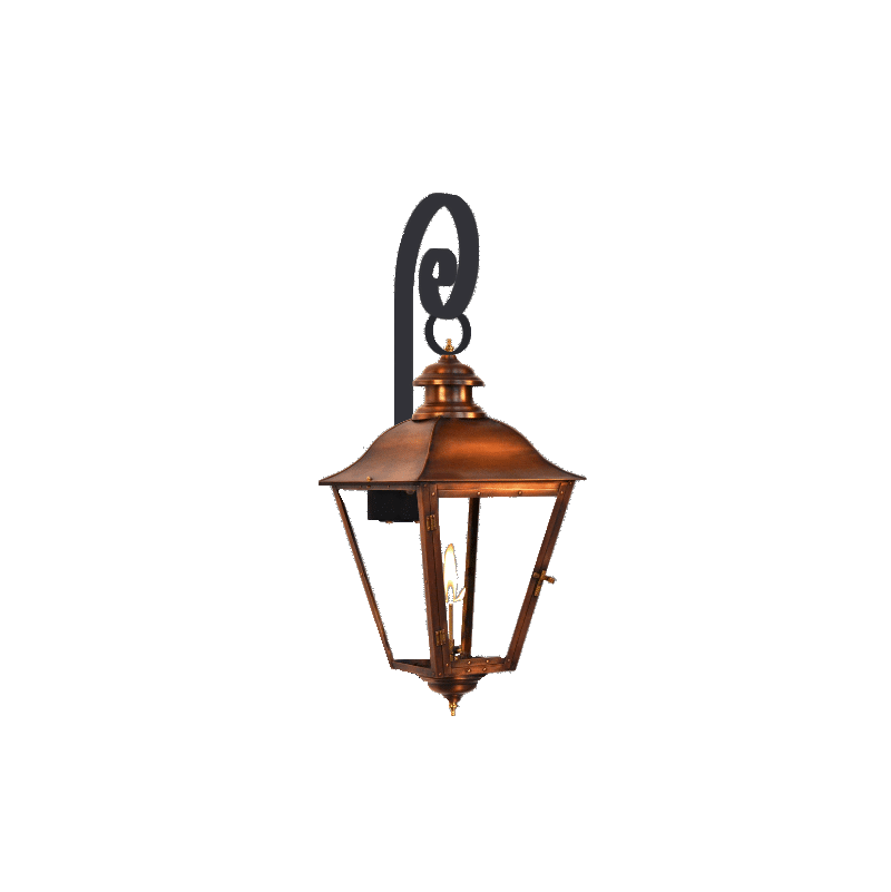 Coppersmith state street gaslight with top scroll wide