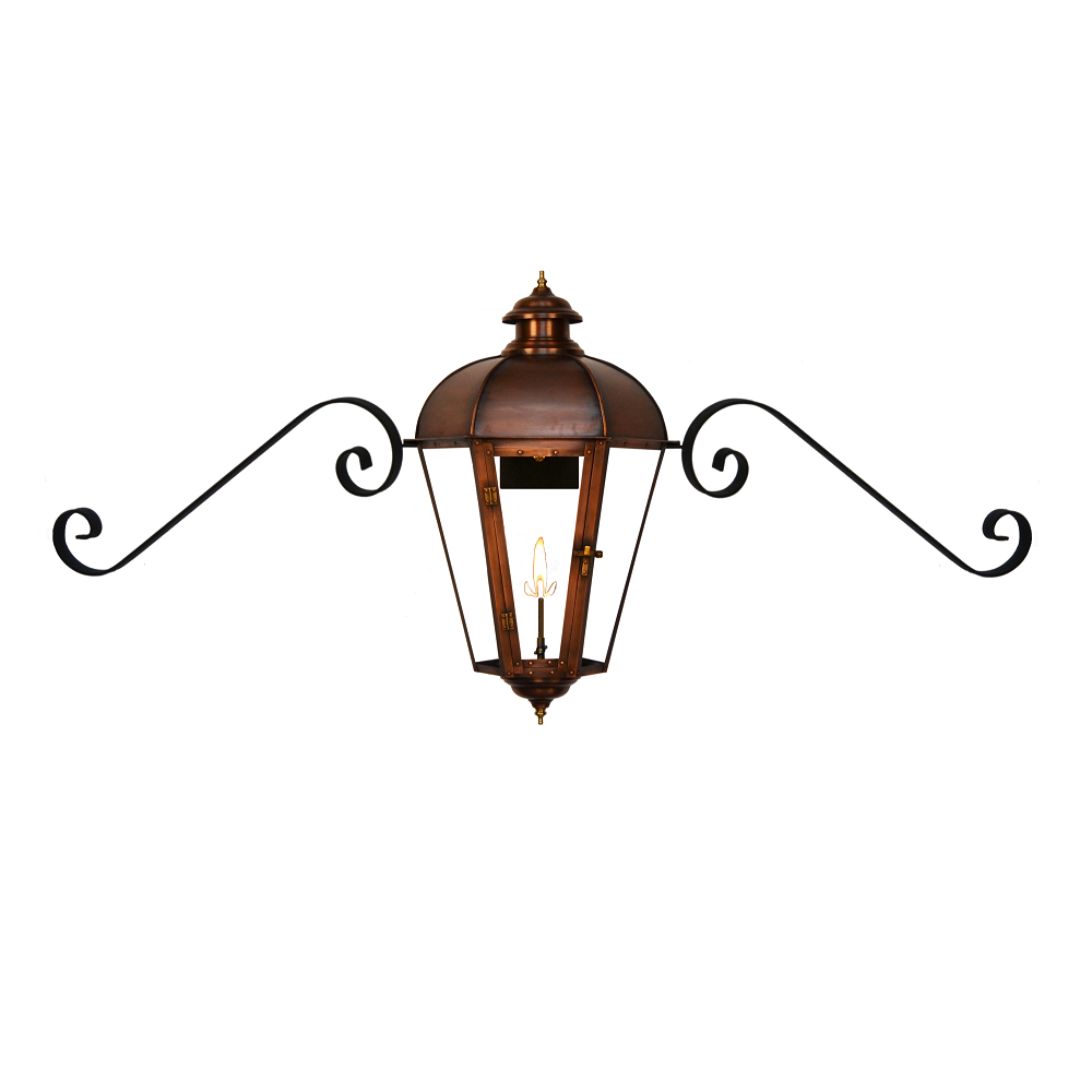 Coppersmith Joachim Street Gaslight with Classic Moustache Brackets
