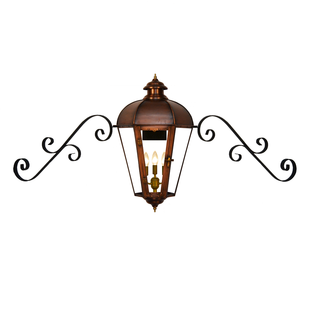 Coppersmith Joachim St Gaslight with Dual Scroll Moustache Brackets
