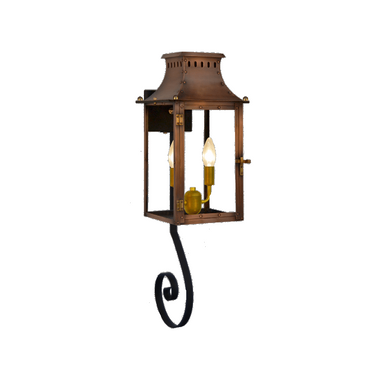 Coppersmith market street gas light with bottom scroll