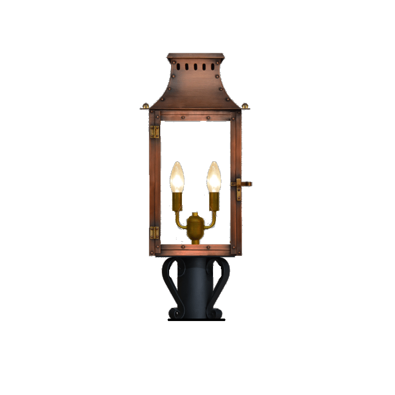 Coppersmith Market Street gaslight with grand pier mount