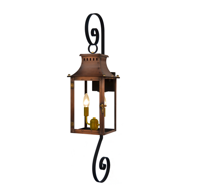 coppersmith market street gaslight with top and bottom scroll