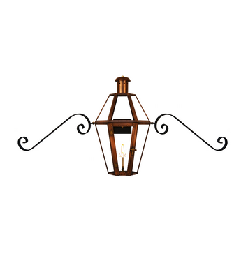 Coppersmith mount vernon gaslight with classic moustache bracekts