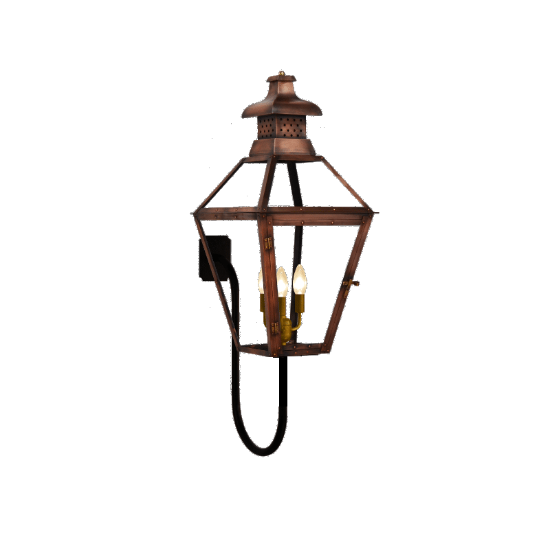 Coppersmith Pebble Hill Gaslight with Gooseneck Wall Mount
