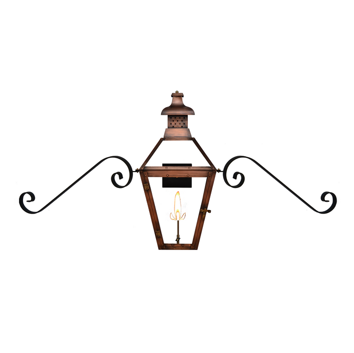 Coppersmith Pebble Hill Gaslight with Classic Moustache Brackets