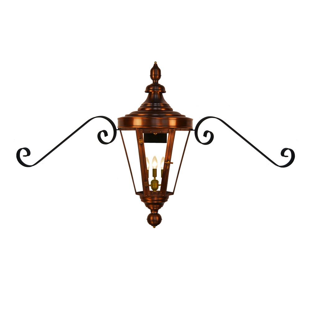 coppersmith royal street gaslight with classic moustache brackets