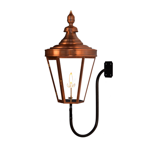 coppersmith royal street gaslight with gooseneck wall mount