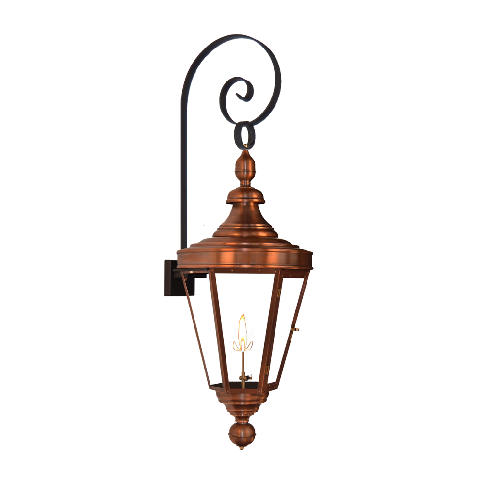coppersmith royal street gaslight with top scroll