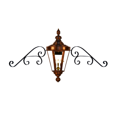 Coppersmith royal street gaslight with fancy moustache brackets