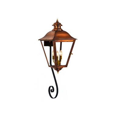 coppersmith state street gas light with bottom scroll