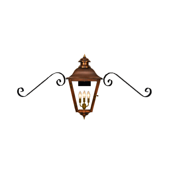 coppersmith state street gaslight with classic moustache brackets