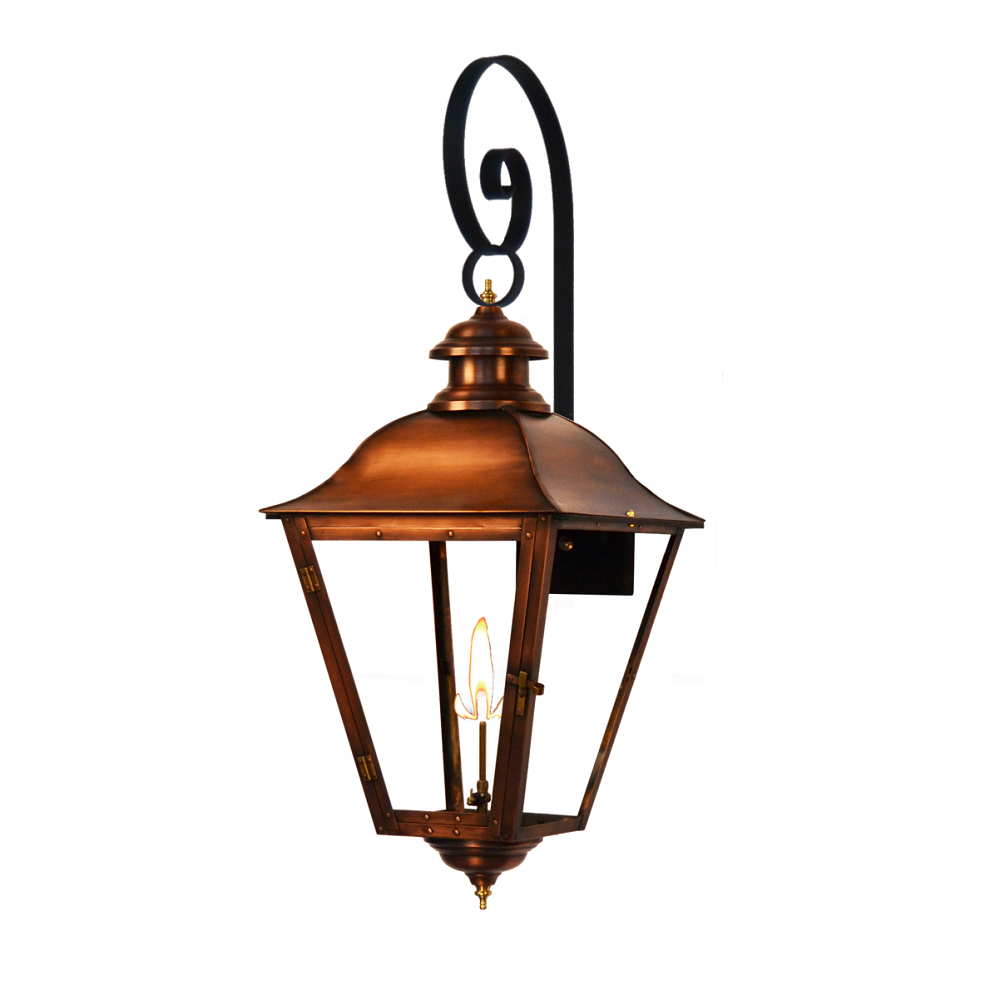 Coppersmith state street gaslight with top scroll
