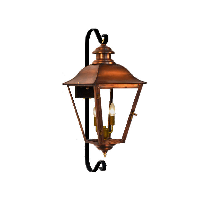 coppersmith state street gaslight with top bottom farm hooks